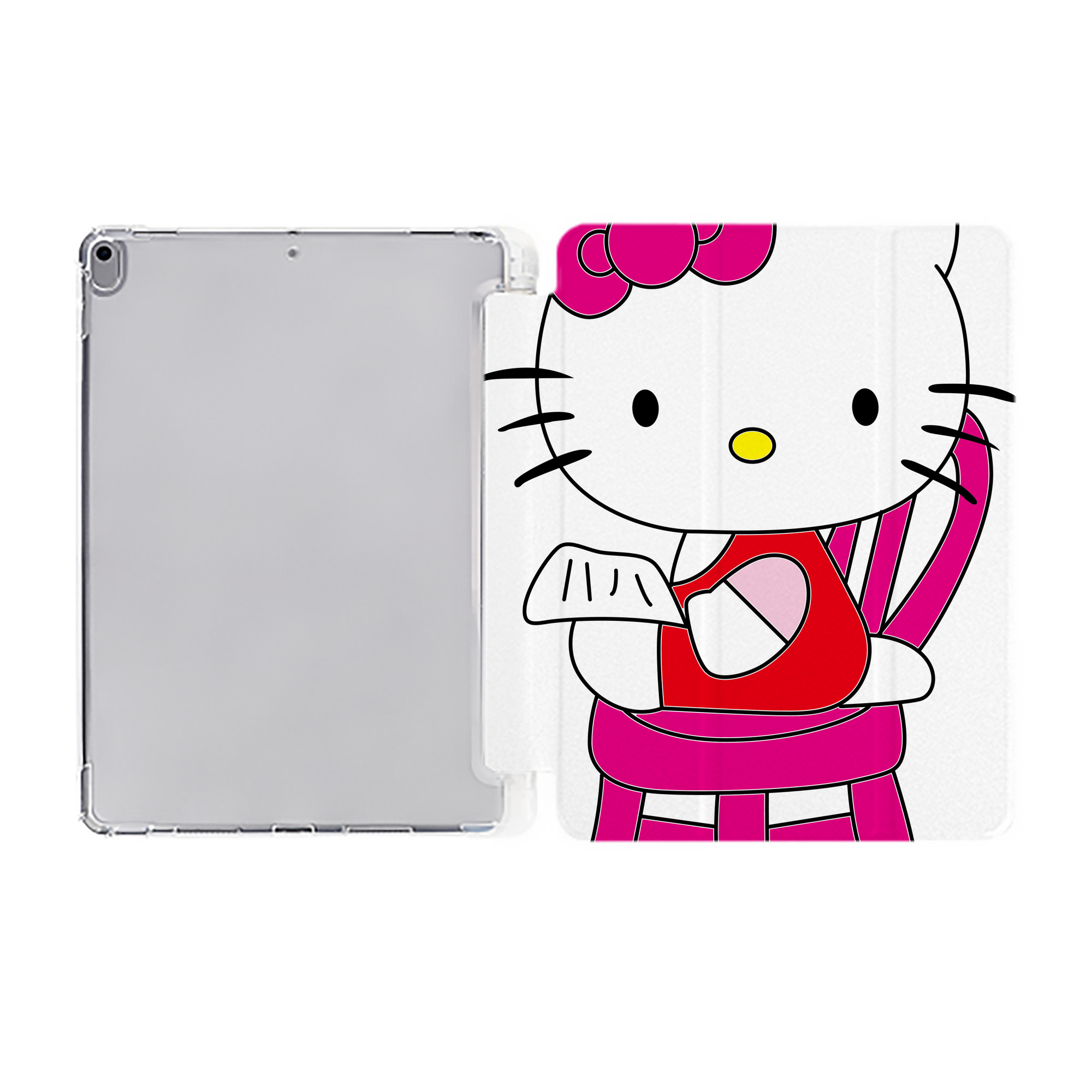 （画像用） Hello Kitty ハローキティ IPad ケース ペン収納付き 三つ折りスタンド PUレザー×シリコン 対応機種9.5/10.5/10.9インチ